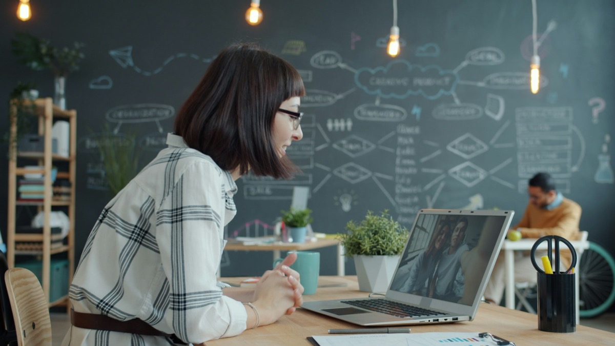 Professional taking part in a video meeting